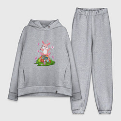 Женский костюм оверсайз BUNNY PAINTS EGGS, цвет: меланж
