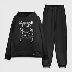 Женский костюм оверсайз Machine Head Рок кот, цвет: черный