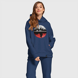 Женский костюм оверсайз Stranger Things Moon, цвет: тёмно-синий — фото 2