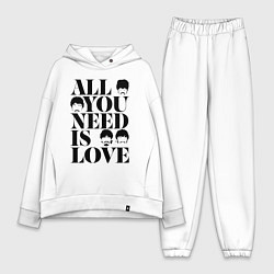 Женский костюм оверсайз ALL YOU NEED IS LOVE THE BEATLES, цвет: белый