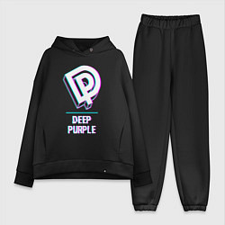Женский костюм оверсайз Deep Purple Glitch Rock, цвет: черный