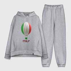 Женский костюм оверсайз 3d aerostat Italy flag, цвет: меланж