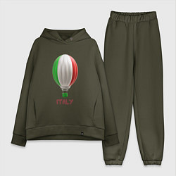 Женский костюм оверсайз 3d aerostat Italy flag, цвет: хаки