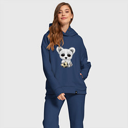 Женский костюм оверсайз Футбол - Белый Медведь, цвет: тёмно-синий — фото 2