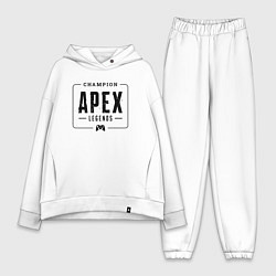 Женский костюм оверсайз Apex Legends gaming champion: рамка с лого и джойс, цвет: белый