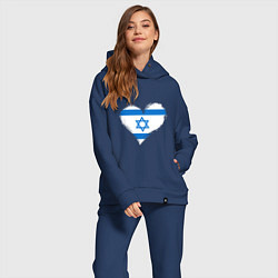Женский костюм оверсайз Сердце - Израиль, цвет: тёмно-синий — фото 2