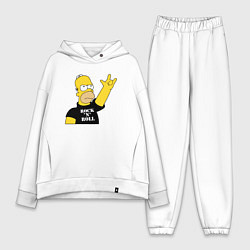 Женский костюм оверсайз Гомер Симпсон - Rock n Roll, цвет: белый