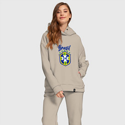 Женский костюм оверсайз Brasil Football, цвет: миндальный — фото 2