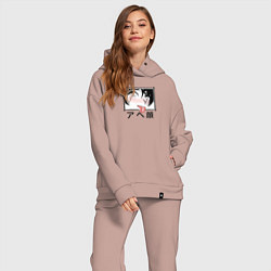 Женский костюм оверсайз Ahegao funny girls, цвет: пыльно-розовый — фото 2