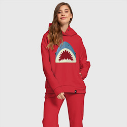 Женский костюм оверсайз Красивая акула, цвет: красный — фото 2