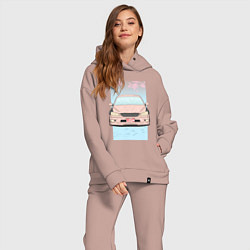 Женский костюм оверсайз Toyota Altezza stance alternative, цвет: пыльно-розовый — фото 2