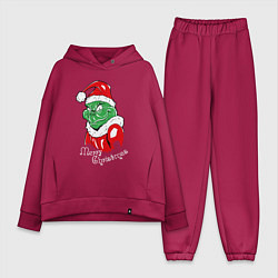 Женский костюм оверсайз Merry Christmas, Santa Claus Grinch, цвет: маджента