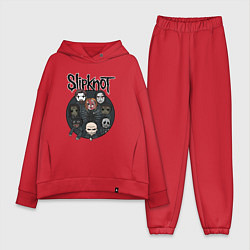 Женский костюм оверсайз Slipknot art fan, цвет: красный