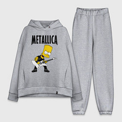 Женский костюм оверсайз Металлика Барт Симпсон, цвет: меланж