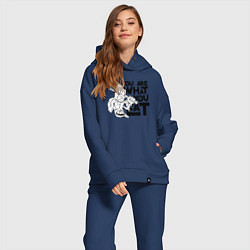 Женский костюм оверсайз Ты то , что ешь, цвет: тёмно-синий — фото 2