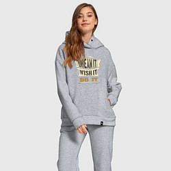 Женский костюм оверсайз Dream it, Wish it, Do it, цвет: меланж — фото 2