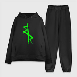Женский костюм оверсайз Logotype - Cyberpunk: Edgerunners, цвет: черный