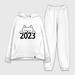Женский костюм оверсайз Cat 2023, цвет: белый