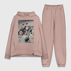 Женский костюм оверсайз Stray Kids Maxident, цвет: пыльно-розовый