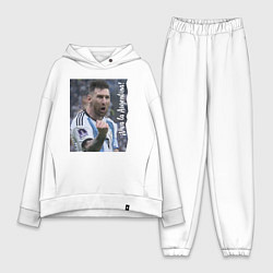 Женский костюм оверсайз Viva la Argentina - Lionel Messi - world champion, цвет: белый