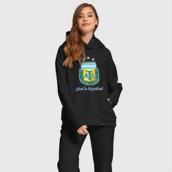 Женский костюм оверсайз Эмблема федерации футбола Аргентины, цвет: черный — фото 2