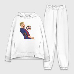 Женский костюм оверсайз Messi Barcelona, цвет: белый