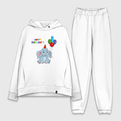 Женский костюм оверсайз Слоник день рождения с шариками