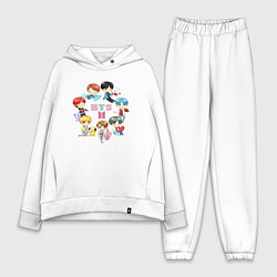 Женский костюм оверсайз BTS Bangtan Toys, цвет: белый