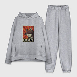 Женский костюм оверсайз Obey frog