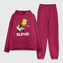 Женский костюм оверсайз Slayer Барт Симпсон рокер, цвет: маджента