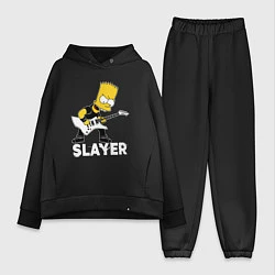 Женский костюм оверсайз Slayer Барт Симпсон рокер, цвет: черный