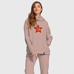Женский костюм оверсайз СССР звезда, цвет: пыльно-розовый — фото 2