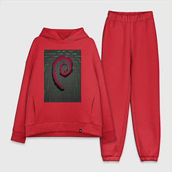 Женский костюм оверсайз Debian Linux, цвет: красный