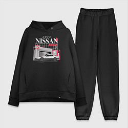 Женский костюм оверсайз Nissan Skyline sport, цвет: черный