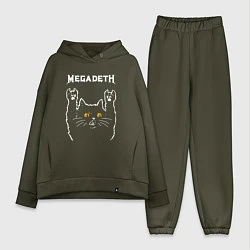 Женский костюм оверсайз Megadeth rock cat, цвет: хаки
