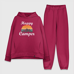 Женский костюм оверсайз Happy camper, цвет: маджента