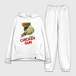 Женский костюм оверсайз Chicken Gun logo, цвет: белый