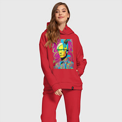 Женский костюм оверсайз Andy Warhol - pop art, цвет: красный — фото 2