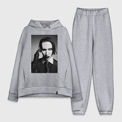 Женский костюм оверсайз Marilyn Manson looks at you, цвет: меланж