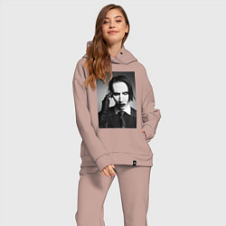 Женский костюм оверсайз Marilyn Manson looks at you, цвет: пыльно-розовый — фото 2