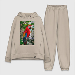 Женский костюм оверсайз Попугай во всей красе