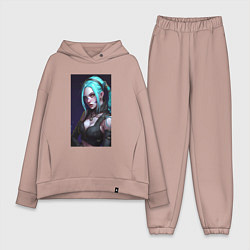 Женский костюм оверсайз Fantasy Jinx Arcane League of Legends, цвет: пыльно-розовый