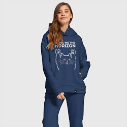 Женский костюм оверсайз Bring Me the Horizon rock cat, цвет: тёмно-синий — фото 2