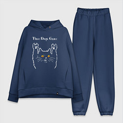 Женский костюм оверсайз Three Days Grace rock cat, цвет: тёмно-синий