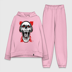Женский костюм оверсайз DnB skull, цвет: светло-розовый