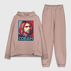 Женский костюм оверсайз Nirvana - Kurt Cobain, цвет: пыльно-розовый