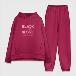 Женский костюм оверсайз Black pink in your area - минимализм, цвет: маджента