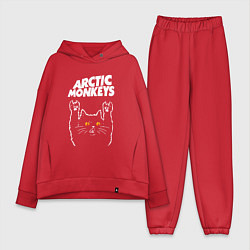 Женский костюм оверсайз Arctic Monkeys rock cat, цвет: красный