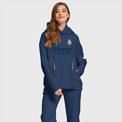 Женский костюм оверсайз Реал Мадрид форма 2324 домашняя, цвет: тёмно-синий — фото 2