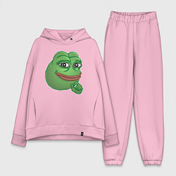 Женский костюм оверсайз Лягушонок Пепе не доволен тобой, цвет: светло-розовый